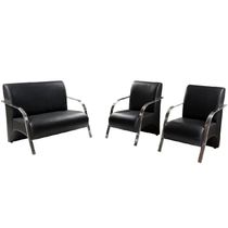 Conjunto Poltronas Vênus Tecido Sintético Preto
