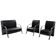 Conjunto Poltronas Vênus Tecido Sintético Preto
