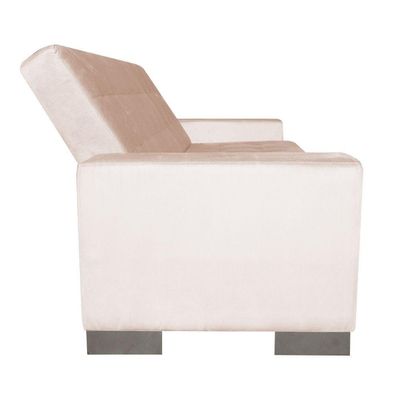 Sofá Cama 2L P/ Sala de Estar Lisboa Suede Bege