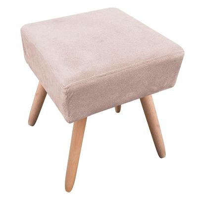 Puff Ibiza Quadrado Suede Bege l
