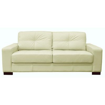 Sofá 3 Lugares Milão 200cm Couro Off White