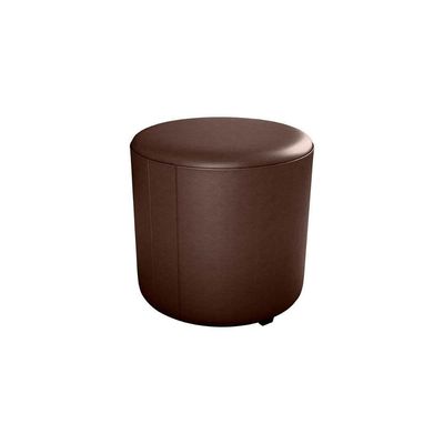 Puff Banqueta Redondo Luxo Copenhage Matrix Sintetico Marrom