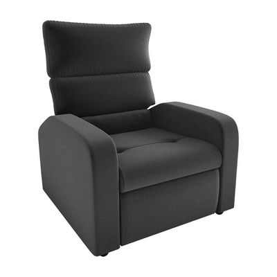 Poltrona Do Papai Reclinável Confortável Kwid Matrix Veludo Cinza
