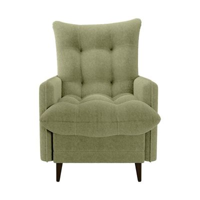 Poltrona De Amamentação Com Puff Luxo Confortável Montreal Matrix Boucle Oliva