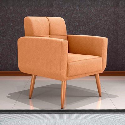Poltrona Cadeira Para Descanço Acabamento Premium Havana Matrix Boucle Mostarda