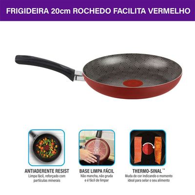 Frigideira Rochedo Facilita 20cm Vermelho Vermelho