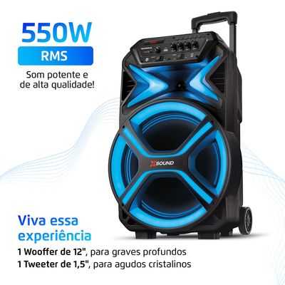 Caixa Amplificada Mondial Preto 550W RMS Bivolt - CM-550-L Bivolt
