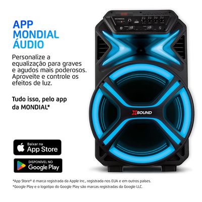 Caixa Amplificada Mondial Preto 550W RMS Bivolt - CM-550-L Bivolt