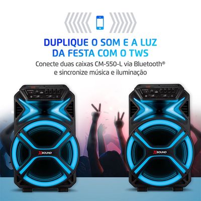 Caixa Amplificada Mondial Preto 550W RMS Bivolt - CM-550-L Bivolt