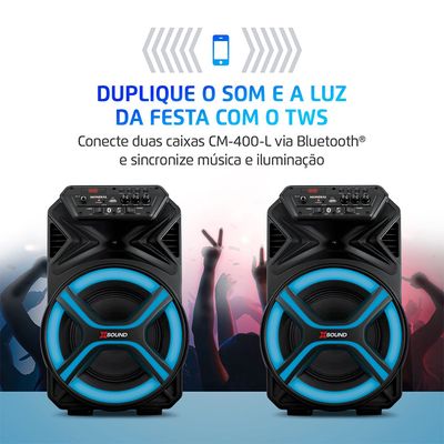 Caixa Amplificada Mondial Preto 400W RMS Bivolt - CM-400-L Bivolt