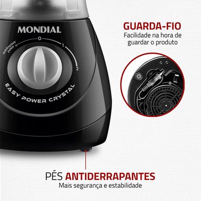 Liquidificador Easy Power Mondial Preto 550W L-550-BC 127V