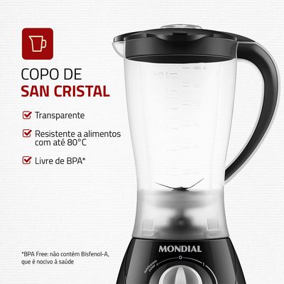 Liquidificador Easy Power Mondial Preto 550W L-550-BC 127V