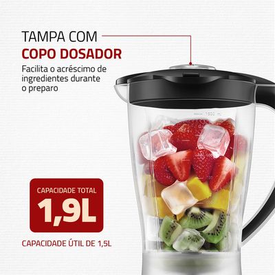 Liquidificador Easy Power Mondial Preto 550W L-550-BC 127V