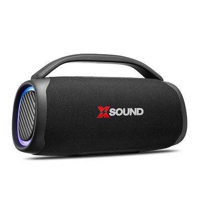 Caixa de Som Boombox Mondial Xsound- BX-100-BL - 100W-Bluetooth-Luzes Mic USB APP Bateria 14H SdCard Bivolt