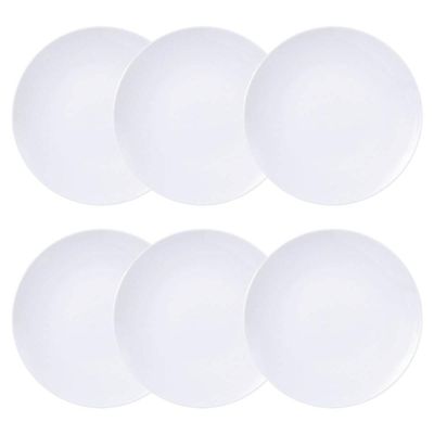 Conjunto 6 Pratos Fundos de Porcelana Tramontina 21cm Branco Leonora Leve Cupê