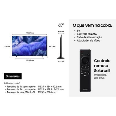 Smart TV 65 Polegadas Vision AI TV QLED 4K Samsung QN65QEF1AG Preto / Bivolt