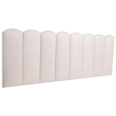 Cabeceira Queen Kit 8 Placas Modelo Nuvem - Suede Creme / Off White