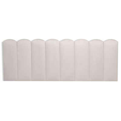 Cabeceira Queen Kit 8 Placas Modelo Nuvem - Suede Creme / Off White