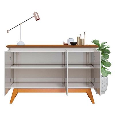 Aparador Para Sala Buffet Ambiente Classic 3 Portas Off White Freijó - Imcal