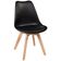 Cadeira Charles Eames Estofada Base Madeira Preta