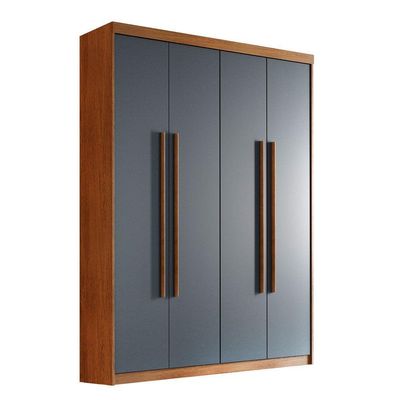 Guarda Roupa Solteiro Heros 4 Portas E 2 Gavetas Moderna Imbuia Com Grafite