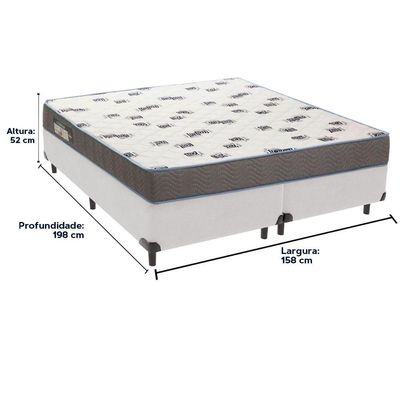 Cama Box Branco E Colchão Light Espuma D33 Queen Ortobom