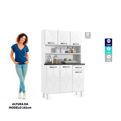 Armário De Cozinha Aço Kit Telasul Topázio Smart Branco
