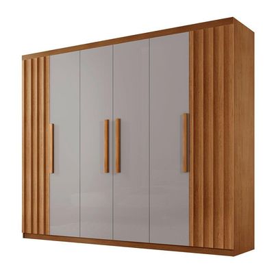 Guarda Roupa Casal Roma Mdf 6 Portas E 2 Gavetas Naturalle/off White