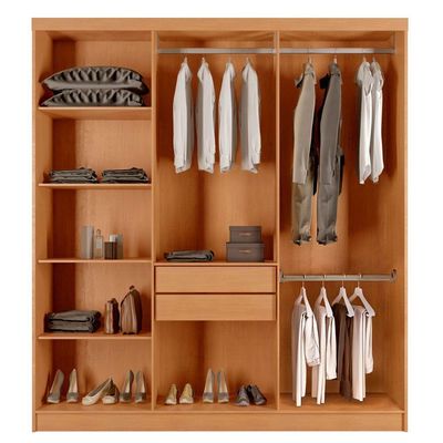 Guarda Roupa Casal Roma Mdf 6 Portas E 2 Gavetas Naturalle/off White
