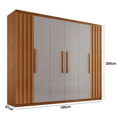 Guarda Roupa Casal Roma Mdf 6 Portas E 2 Gavetas Naturalle/off White