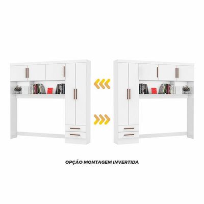 Guarda Roupa Modulado Paris 5 Portas 2 Gavetas Branco