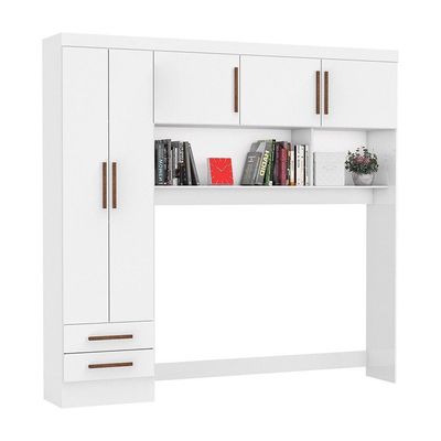 Guarda Roupa Modulado Paris 5 Portas 2 Gavetas Branco