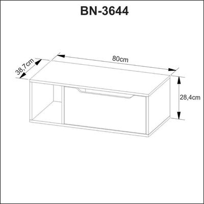 Balcão Para Banheiro Com 1 Porta Sem Cuba Bn3644 Branco Tecnomobili