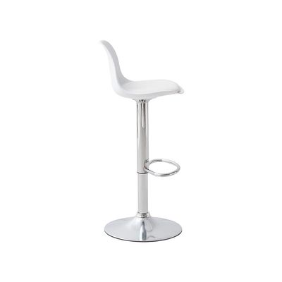 Banqueta Conthey Eiffel Design Eames Assento PP Base Madeira Branco