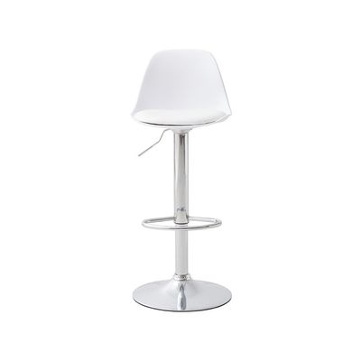 Banqueta Conthey Eiffel Design Eames Assento PP Base Madeira Branco