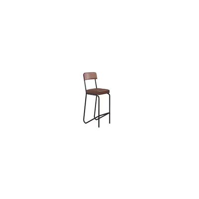 Banqueta Nagoia Aço Carbono Estofada Corano Marrom Espuma D20 Fabone Preto Fosco