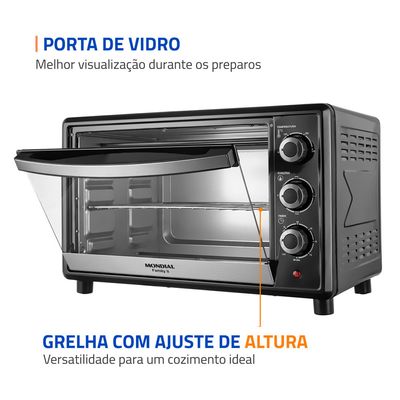 Forno Elétrico 42L Family II Mondial Preto/Inox 1600W - FRN-42-B 127V