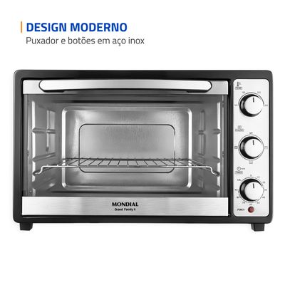 Forno Elétrico 52L Grand Family II Mondial Preto/Inox 1800W - FRN-52-B 127V
