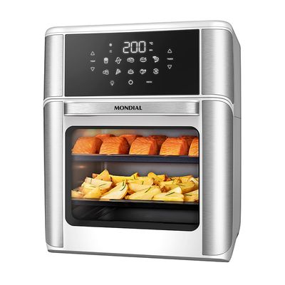 Fritadeira Air Fryer Forno Oven 12L Mondial Branco/Inox 2000W - AFON-12L-WI 127V