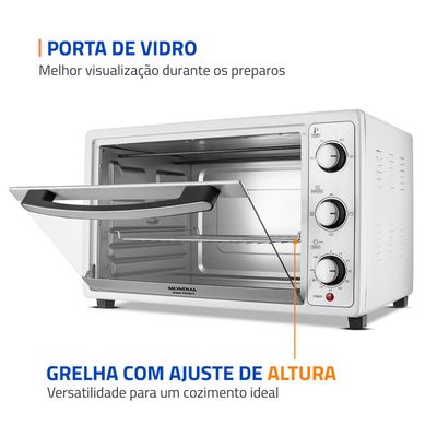 Forno Elétrico 52L Grand Family II Mondial Branco/Inox 1800W - FRN-52-W 220V