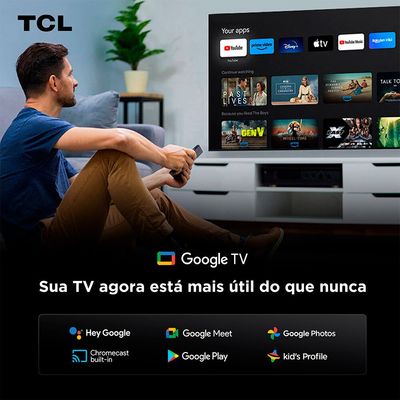 Smart TV TCL 85 Polegadas 4K UHD QLED Google TV - 85P7K Preto / Bivolt