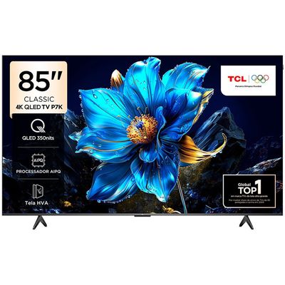 Smart TV TCL 85 Polegadas 4K UHD QLED Google TV - 85P7K Preto / Bivolt
