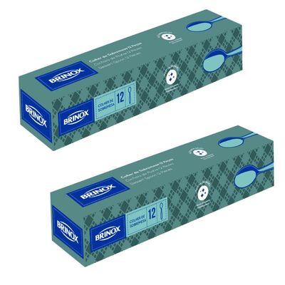 24 Colheres de Sobremesa 16,4cm Inox Lyon Brinox Doces Caldas Pavê Mousse Torta