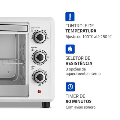 Forno Elétrico 42L Family II Mondial Preto/Inox 1600W - FRN-42-W 127V