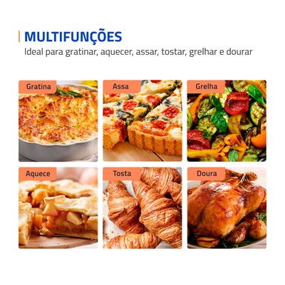 Forno Elétrico 42L Family II Mondial Preto/Inox 1600W - FRN-42-W 127V