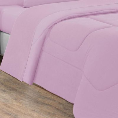 Kit Edredom + Jogo De Lençol Malha 100% Algodão Gran Moratta 5 Peças Solteiro - Rosa Bebê-rosa Bebê