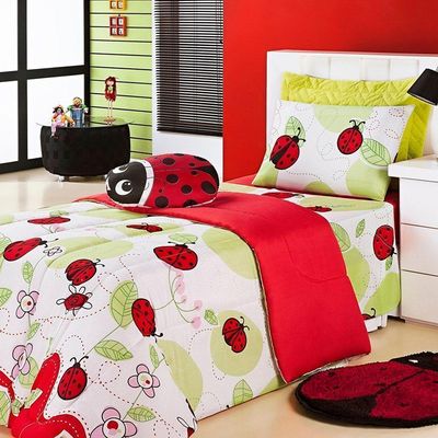 Edredom Estampado Infantil Kids Solteiro 01 Peça Joaninha