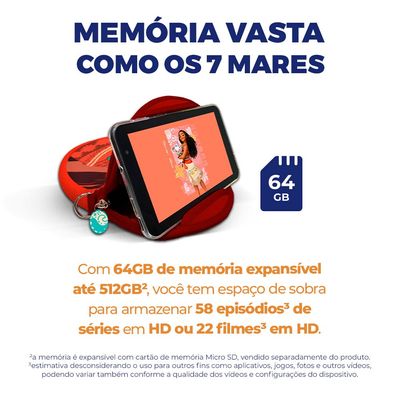 Tablet Positivo Vision TAB 7 Moana Tela 7”, 64GB, 3GB RAM Octa Core, 2 Capas de Proteção – Preto