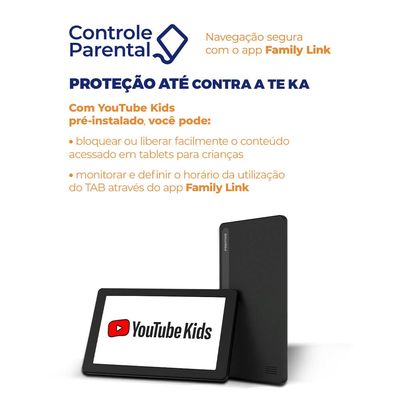 Tablet Positivo Vision TAB 7 Moana Tela 7”, 64GB, 3GB RAM Octa Core, 2 Capas de Proteção – Preto