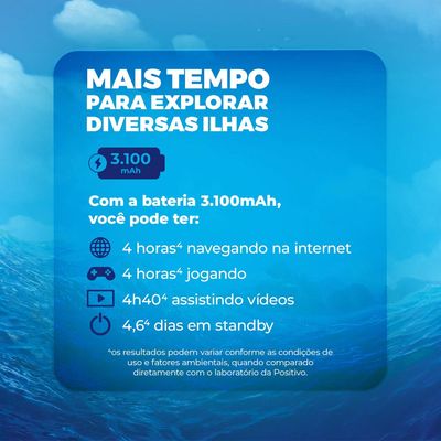 Tablet Positivo Vision TAB 7 Moana Tela 7”, 64GB, 3GB RAM Octa Core, 2 Capas de Proteção – Preto